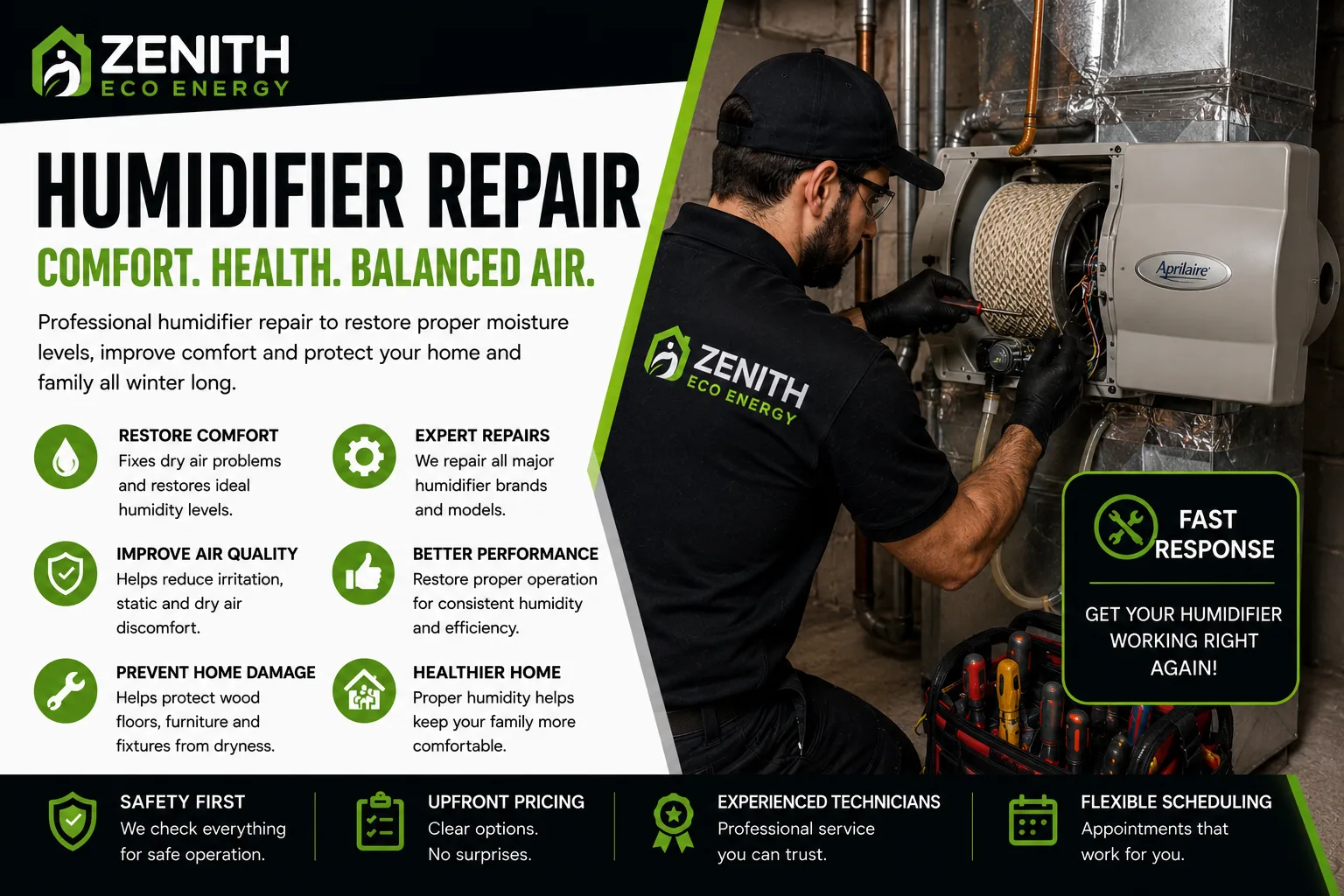 Zenith Eco Energy humidifier repair in Ottawa for balanced indoor humidity