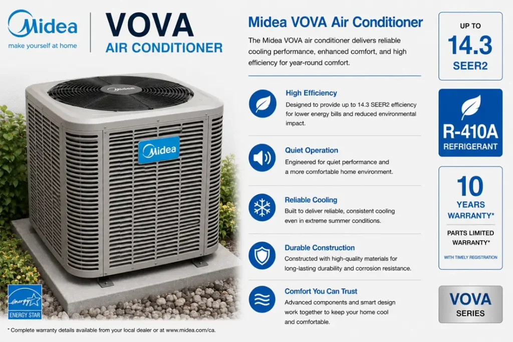 Midea VOVA air conditioner installed by Zenith Eco Energy in Ottawa