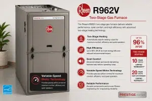 Rheem R962V Endeavor two-stage gas furnace installed by Zenith Eco Energy in Ottawa