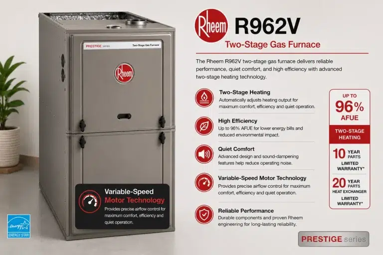 Rheem R962V Endeavor two-stage gas furnace installed by Zenith Eco Energy in Ottawa