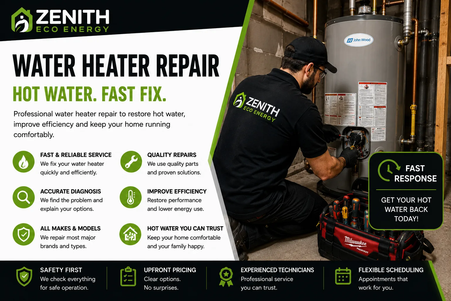 Zenith Eco Energy water heater repair in Ottawa to restore hot water fast